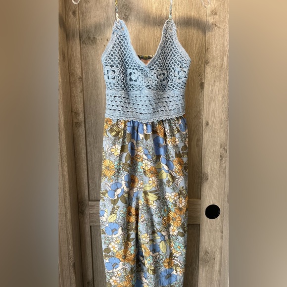 BOG Collective Pants - B.O.G Collective Crochet Romper wide leg size small NWT